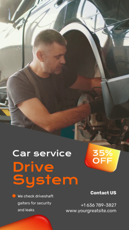 Car Service With Check Of Drive System Discount Instagram Video Story Design Template