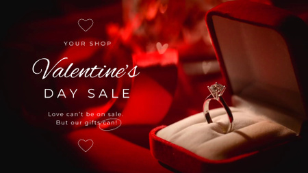 Elegant Ring For Saint Valentine`s Day with Sale Offer Full HD video Design Template