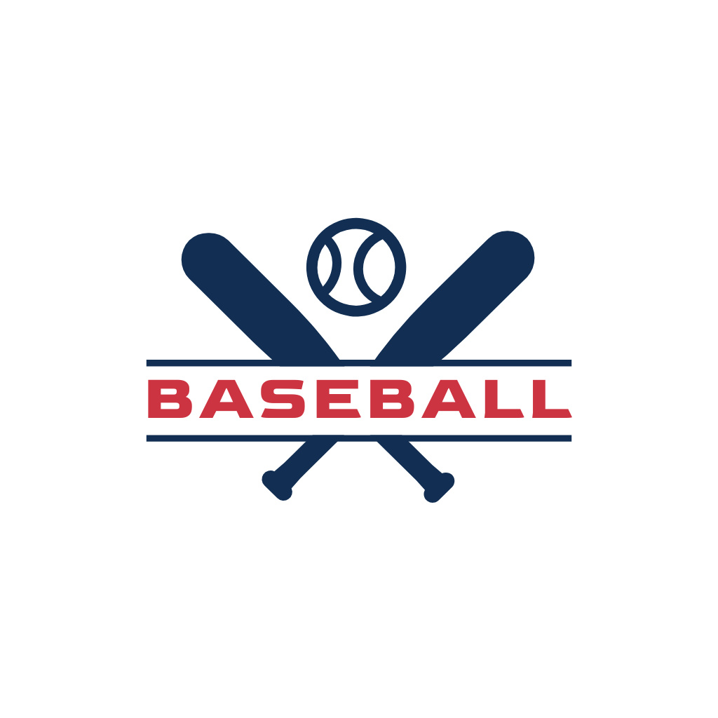 baseball  logo design with bats and ball Logo Tasarım Şablonu