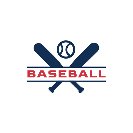 baseball-logosuunnittelu mailoilla ja pallolla Logo Design Template