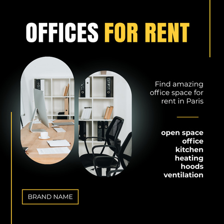 Modern Office Space for Rent Instagram Design Template