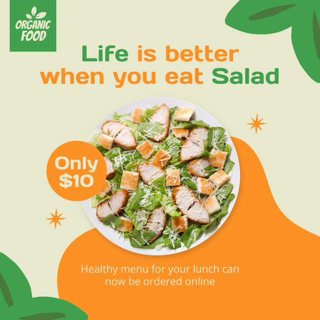 Inspiration for Healthy Green Salad Instagram Tasarım Şablonu