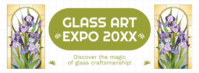Marvelous Glass Art Expo Announcement Facebook cover Modelo de Design