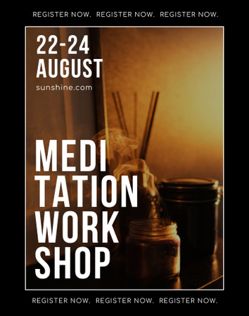 Meditation Event Announcement on Black Frame Poster 22x28in – шаблон для дизайна