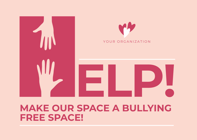 Plantilla de diseño de Raising Awareness to Combat Bullying Postcard 