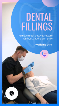 Modèle de visuel Offre d'obturations dentaires professionnelles 24 heures sur 24 - TikTok Video
