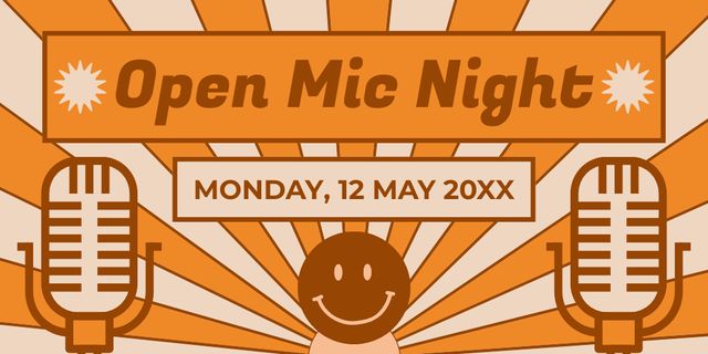 Open Microphone Night Announcement Twitterデザインテンプレート