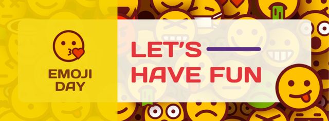 Emoji Day Party Announcement Facebook cover Tasarım Şablonu