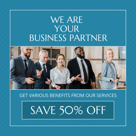 Business Partner Services With Discount LinkedIn post tervezősablon
