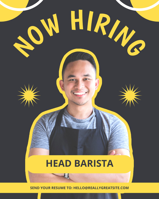 We Are Hiring a Head Barista Instagram Post Verticalデザインテンプレート