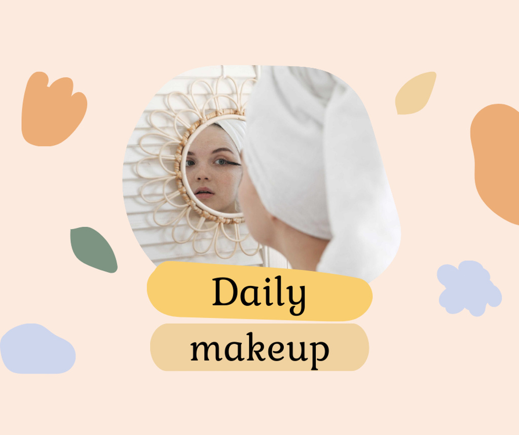 Girl putting on Spring Makeup Facebook – шаблон для дизайну