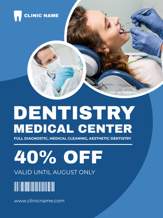 Designvorlage Anzeige für Dienstleistungen eines zahnmedizinischen Zentrums für Poster US
