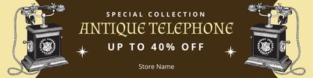 Antique Telephone Collection Pieces With Discounts Offer Twitter Design Template