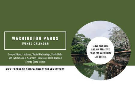 Events in Washington Parks Announcement Poster 18x24in Horizontal Design Template