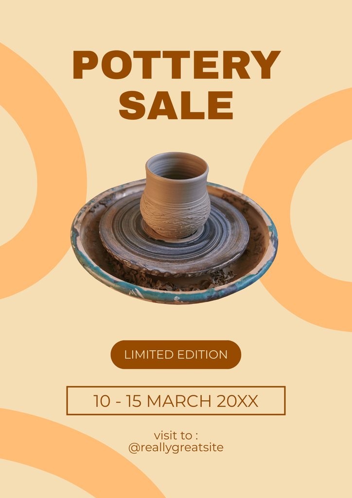 Pottery and Ceramics for Sale Poster Modelo de Design