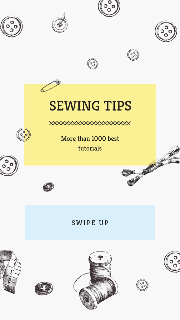Plantilla de diseño de Illustration of Threads for Sewing Instagram Story 