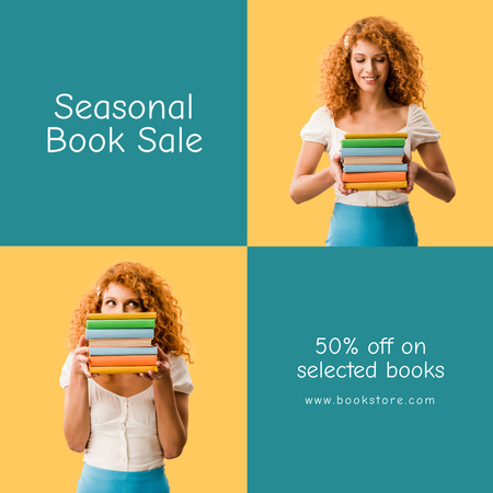 Ontwerpsjabloon van Instagram van Advertentie voor exclusieve boekenverkoop