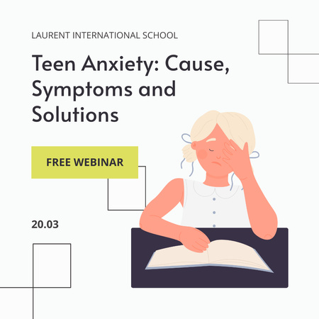 Free Webinar About Teen Anxiety Announcement Instagram Design Template