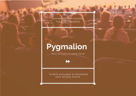 Pygmalion performance Announcement Card Design Template