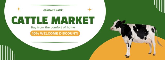 Template di design Cattle Markets Offer on Green Facebook cover