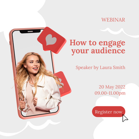 Conducting Online Webinar on Winning Audience with Social Networks Instagram Design Template