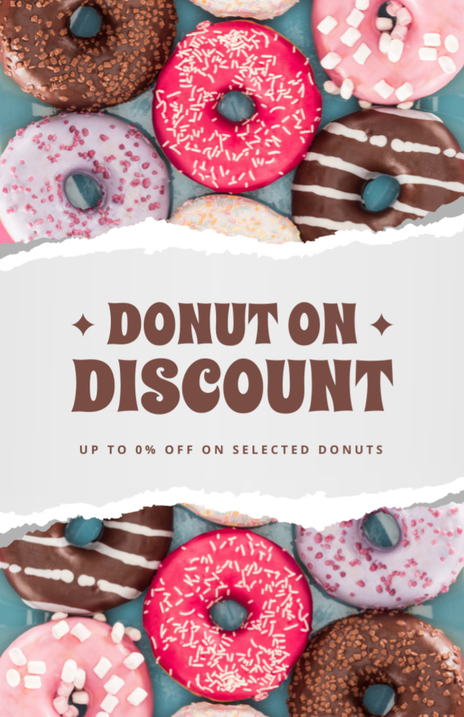 Ad of Donuts on Discount Recipe Card Modelo de Design