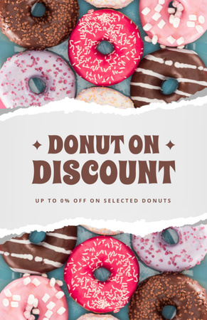 Ad of Donuts on Discount Recipe Card Design Template