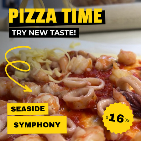 Ontwerpsjabloon van Animated Post van New Taste Pizza-aanbieding in pizzeria