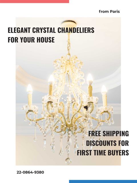 Platilla de diseño Elegant crystal Chandelier offer Poster US