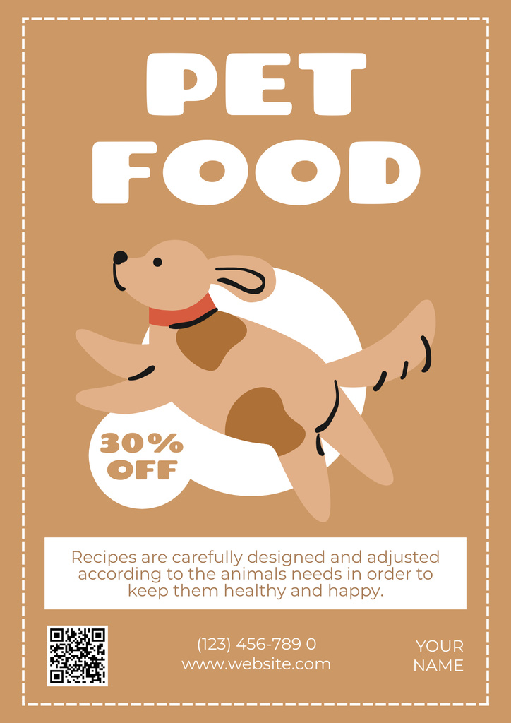 Designvorlage Discount on Dogs Food für Poster