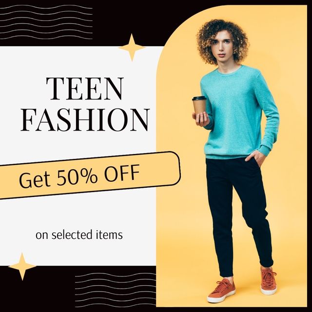 Ontwerpsjabloon van Instagram van Teen Stylish Fashion Sale Offer