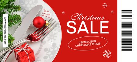 Christmas Holiday Decorations Sale Offer Coupon 3.75x8.25in tervezősablon