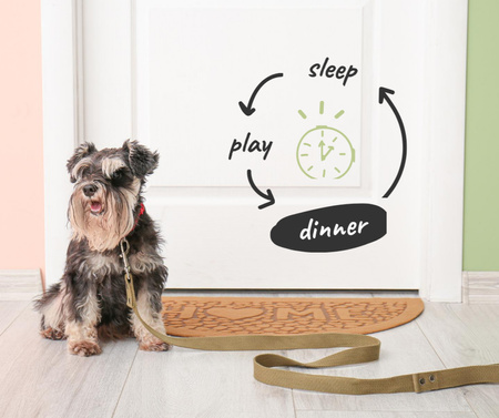 Dog routine with Cute Puppy Facebook Design Template