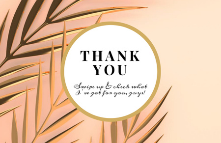 Platilla de diseño Thank You Card with Leaves of Palm Tree on Brown Thank You Card 5.5x8.5in