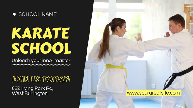 Designvorlage Incredible Karate School Trainings Promotion für Full HD video