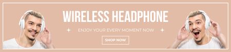 Sale of Modern Wireless Headphones Ebay Store Billboard Design Template