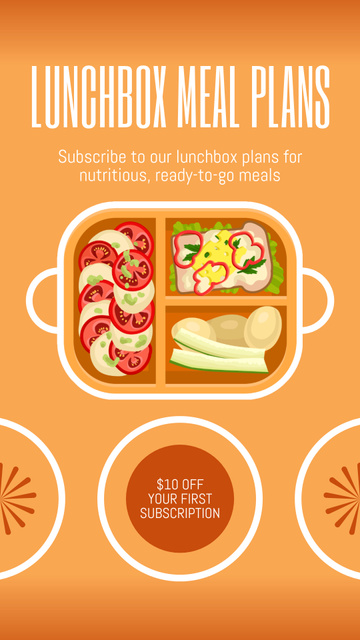 Ready-to-Eat Lunch Boxes Instagram Video Story Šablona návrhu