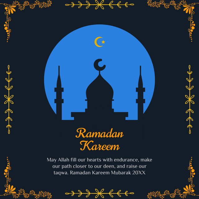 Muslim Mosque for Ramadan Month Greetings Instagram Design Template