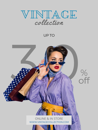 Vintage Collection Clothing for Women Poster US Design Template