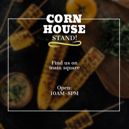 Street Food Ad with Yummy Cooked Corn Instagram Design Template