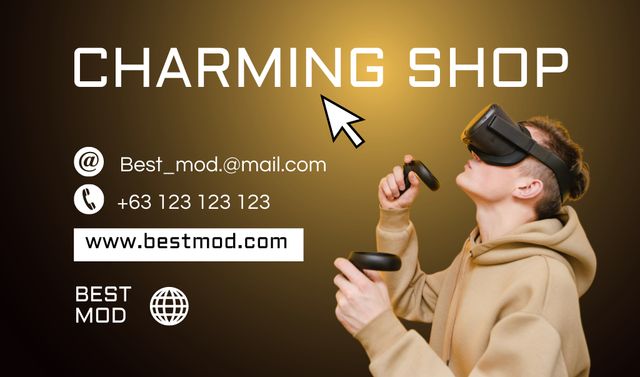 Modèle de visuel VR Gear for Gaming and Fun - Business card