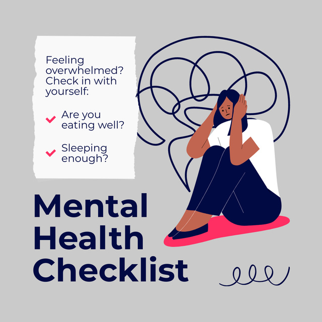 Helpful Mental Health Checklist Instagram ADデザインテンプレート