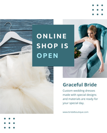 Announcement of Opening of Wedding Online Store Instagram Post Vertical Design Template