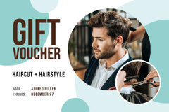 Hair Salon Offer with Man Cutting Hair