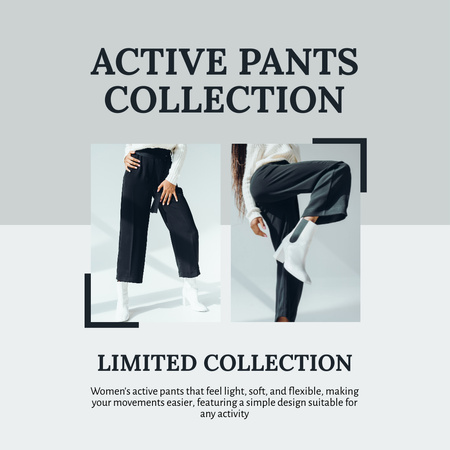 Объявление о продаже женских брюк ограниченной коллекции Instagram – шаблон для дизайна