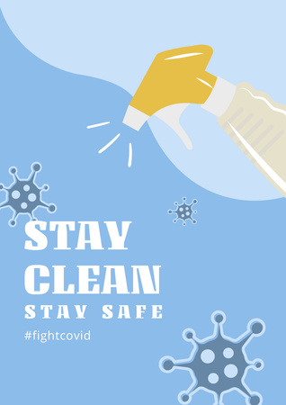 Template di design Hand Sanitizer Dispenser During Pandemic Poster A3