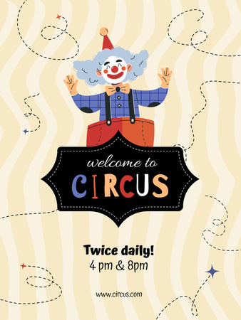 Szablon projektu ogłoszenie cyrku z śmiesznym klaunem Poster US