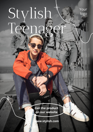Plantilla de diseño de Stylish Teenager Poster 