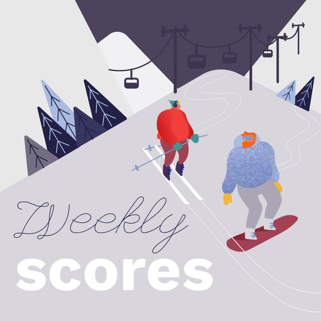 Ontwerpsjabloon van Animated Post van Olympic Games Weekly Scores Announcement