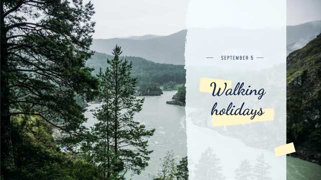 Travel Inspiration with Scenic Forest View FB event cover – шаблон для дизайну